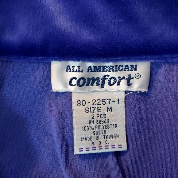 All American Comfort 1/4 Zip Tracksuit Jacket Velvet Velour Womens Medium Purple - Picture 8 of 12